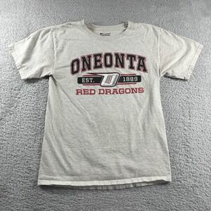 SUNY Oneonta Shirt Mens Small‎ Gray College NY Sports Red Dragons Champion